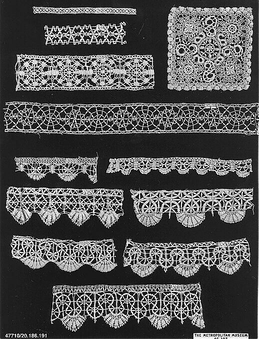 Edging, Bobbin lace, Italian, Liguria