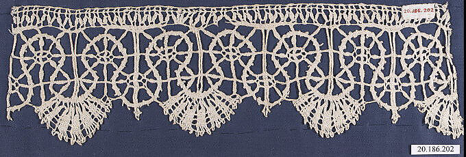 Edging, Bobbin lace, Italian, Liguria 