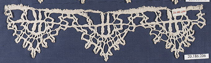 Edging, Bobbin lace, Italian, Liguria 