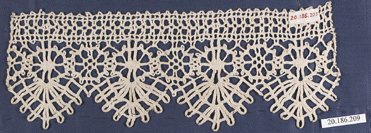 Edging, Bobbin lace, Italian, Venice 