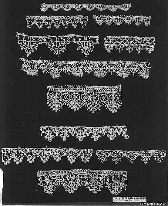 Edging, Bobbin lace, Italian, Venice