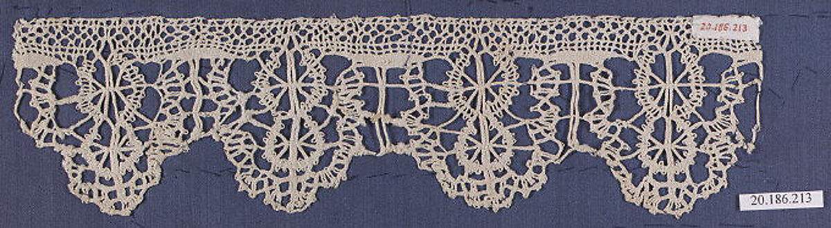 Edging, Bobbin lace, Italian, Venice 