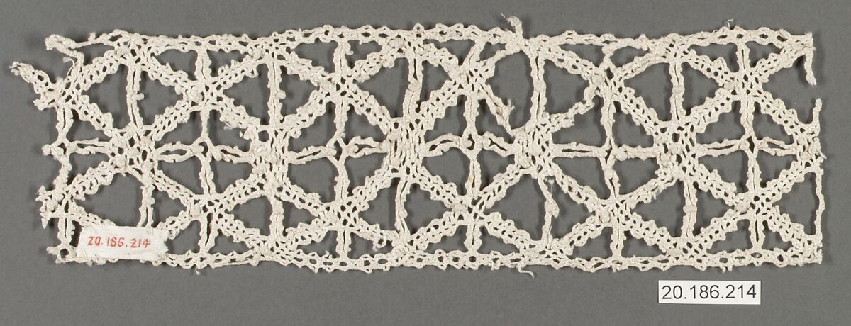 Insertion, Bobbin lace, Italian, Venice
