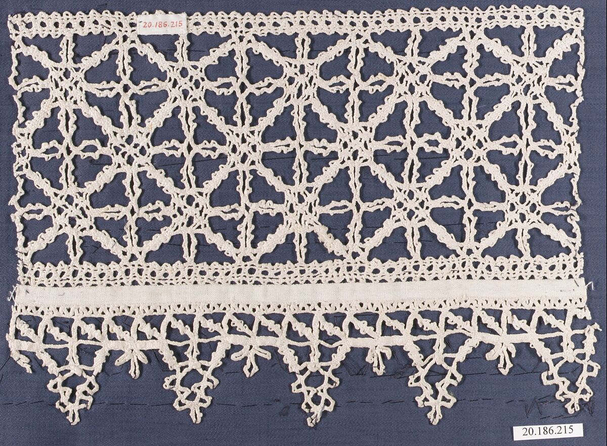 Edging and insertion, Bobbin lace, Italian, Venice
