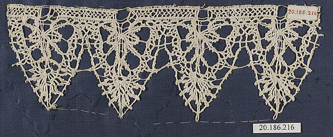 Edging, Bobbin lace, Italian, Venice 