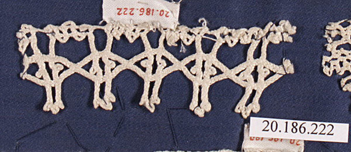 Fragment, Bobbin lace, Italian, Venice 