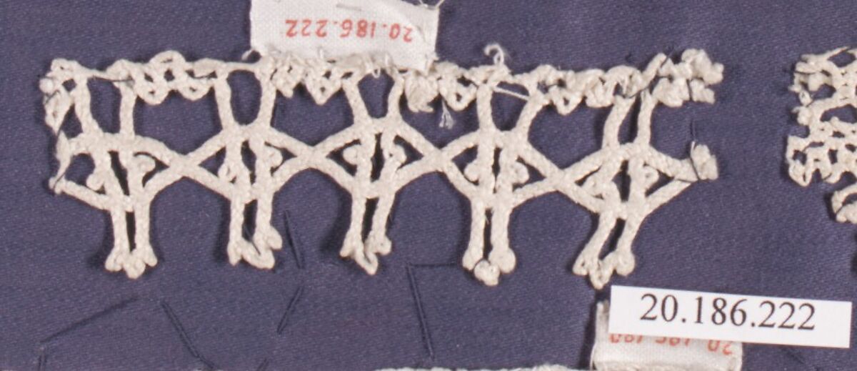Fragment, Bobbin lace, Italian, Venice