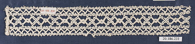 Insertion, Bobbin lace, Italian, Venice 