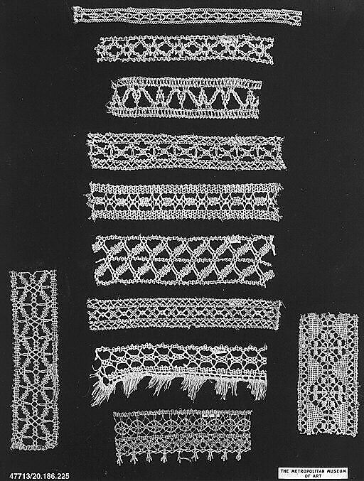 Edging, Bobbin lace, Italian, Venice