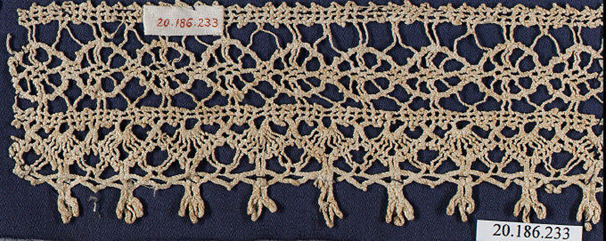 Edging, Bobbin lace, Italian, Venice 