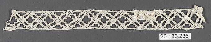 Insertion, Bobbin lace, Italian, Venice 