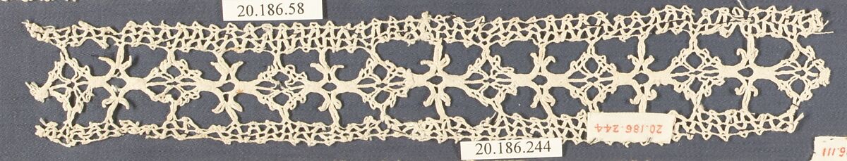 Insertion, Bobbin lace, Italian, Venice