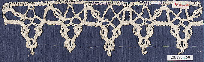 Edging, Bobbin lace, Italian, Venice 