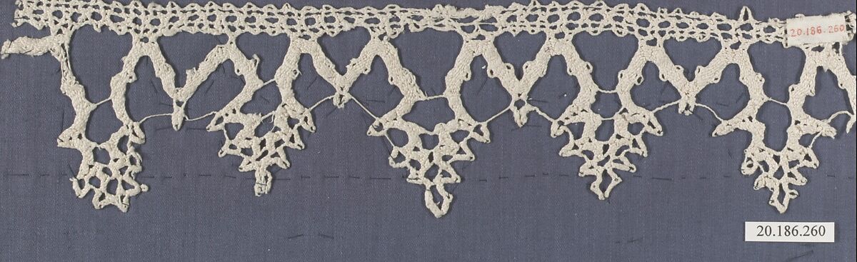 Edging, Bobbin lace, Italian, Venice