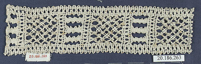 Insertion, Bobbin lace, Italian, Venice 