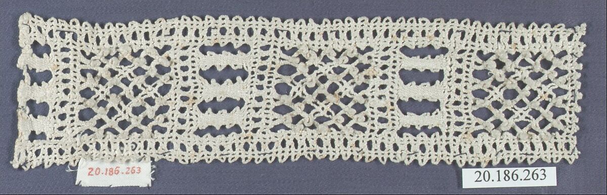 Insertion, Bobbin lace, Italian, Venice