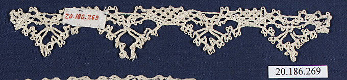 Edging, Bobbin lace, Italian, Venice 