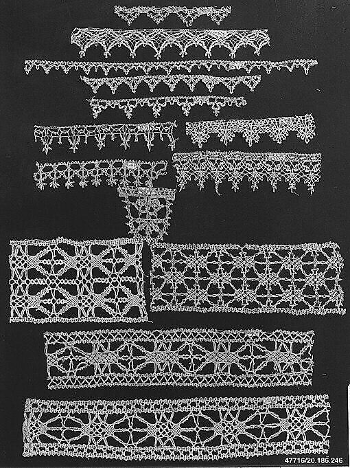 Edging, Bobbin lace, Italian, Venice
