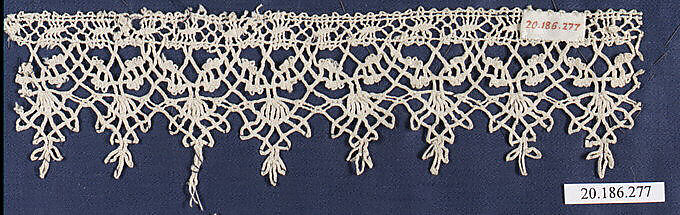 Edging, Bobbin lace, Italian, Venice 