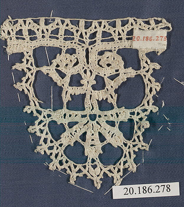 Fragment, Bobbin lace, Italian, Genoa 