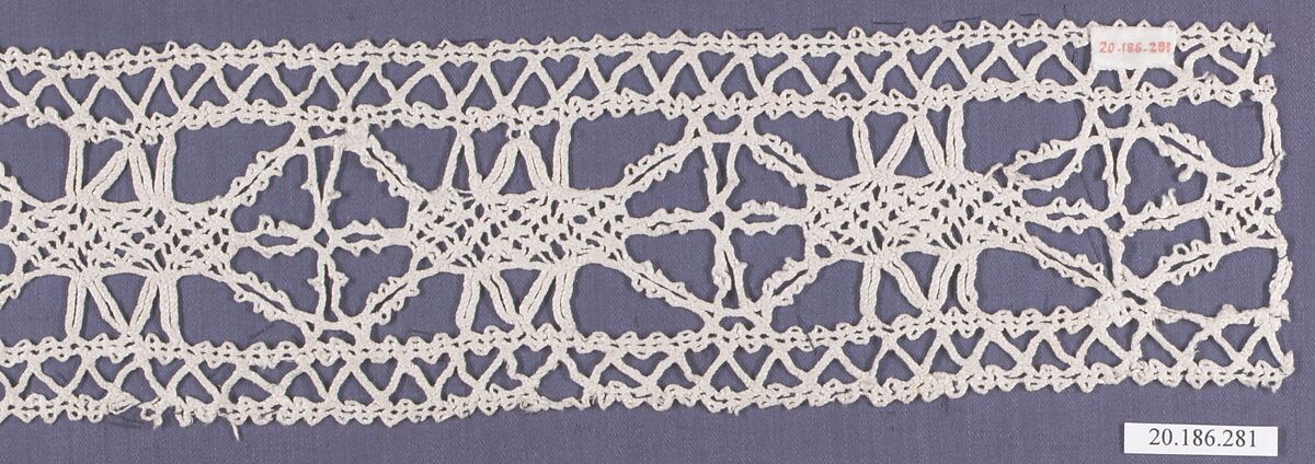 Insertion, Bobbin lace, Italian, Venice