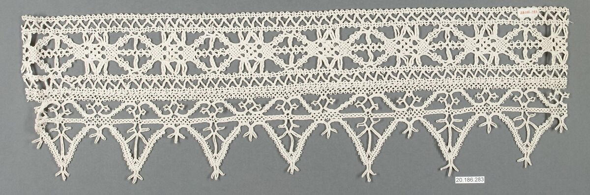 Edging and insertion, Bobbin lace, Italian, Venice