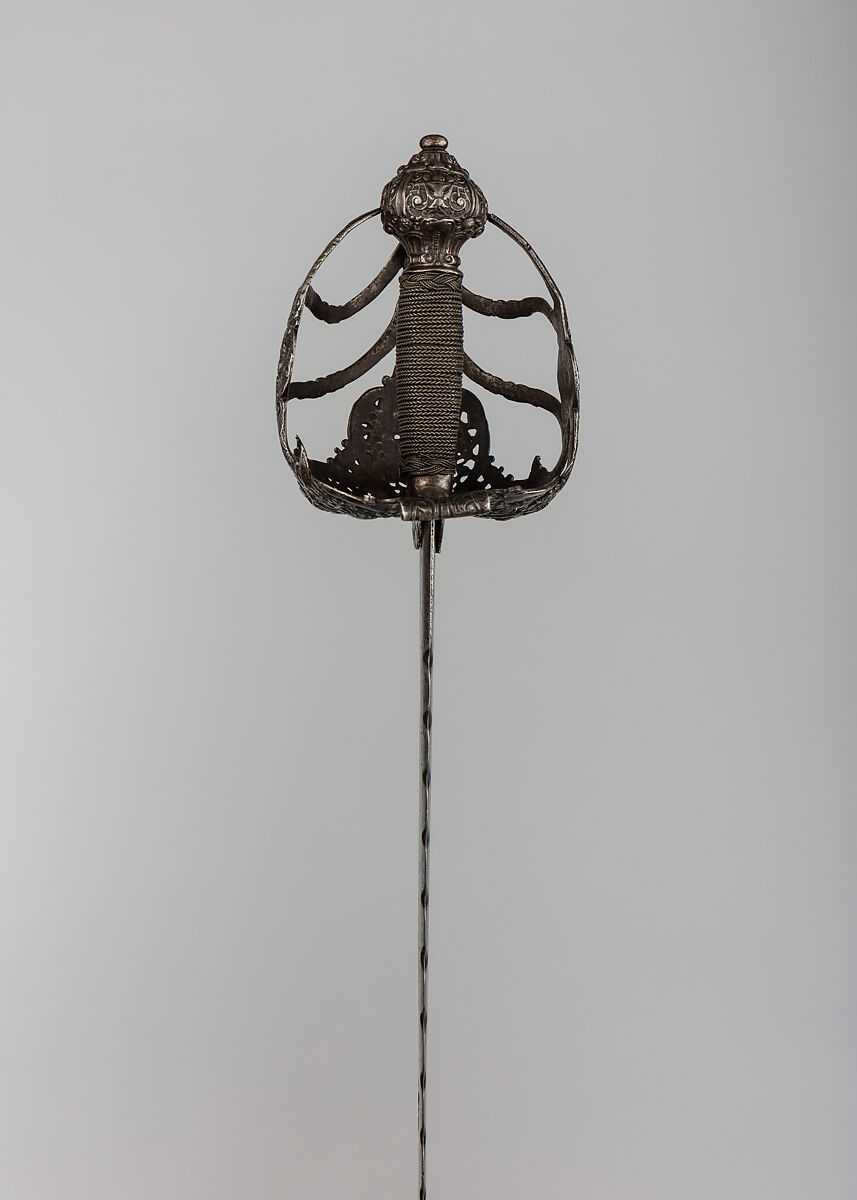 Basket-hilted Sword, Blade by Johannes Wundes the Younger (Germany, Solingen, active mid-17th century), Steel, wood, silver, hilt, British; blade, German