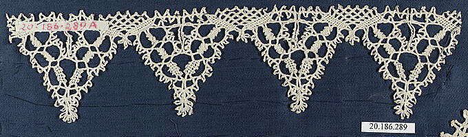 Edging, Bobbin lace, Italian, Venice 