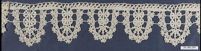 Edging, Bobbin lace, Italian, Genoa 