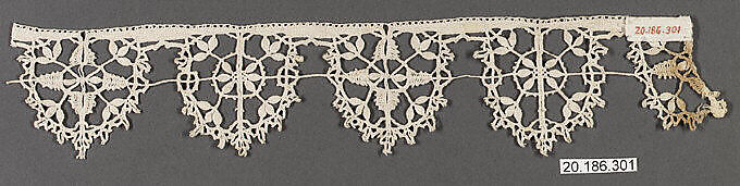 Edging, Bobbin lace, Italian, Genoa 