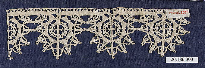 Edging, Bobbin lace, Italian, Genoa 