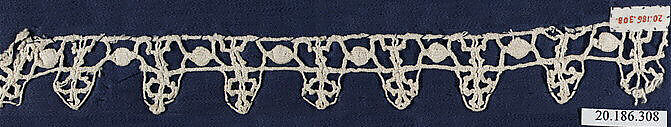 Edging, Bobbin lace, Italian, Genoa 