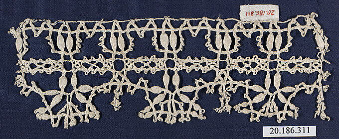 Edging, Bobbin lace, Italian, Genoa 