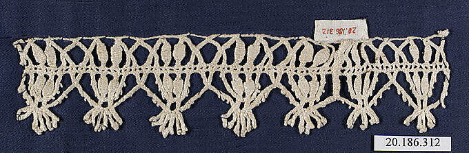 Edging, Bobbin lace, Italian, Genoa 