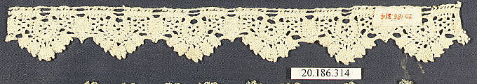 Edging, Bobbin lace, Italian, Genoa 