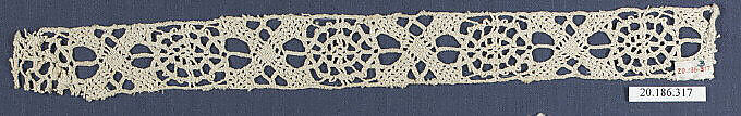 Insertion, Bobbin lace, Italian, Genoa 