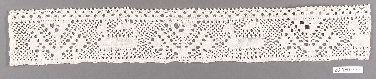 Edging, Bobbin lace, Italian, Abruzzi (Pescocostanzo) 