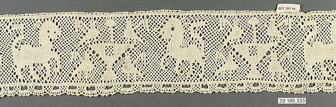 Edging, Bobbin lace, Italian, Abruzzi (Pescocostanzo) 