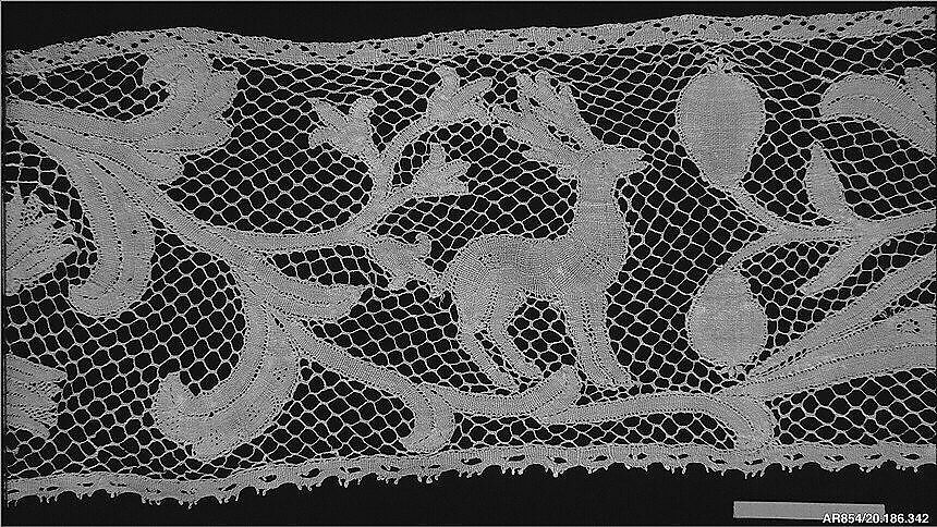 Border, Bobbin lace, Italian, Genoa