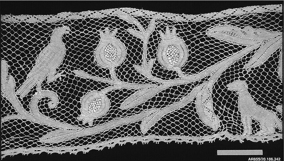 Border, Bobbin lace, Italian, Genoa