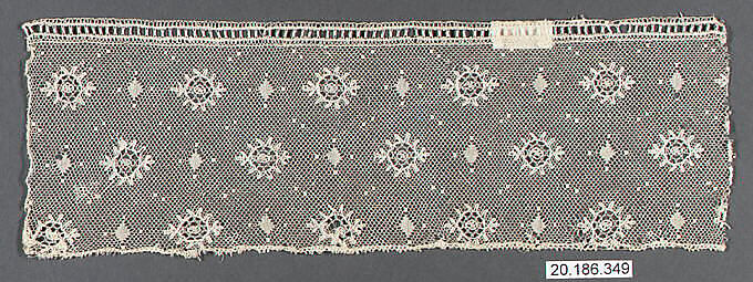 Strip, Bobbin lace, French, Lille or Arras