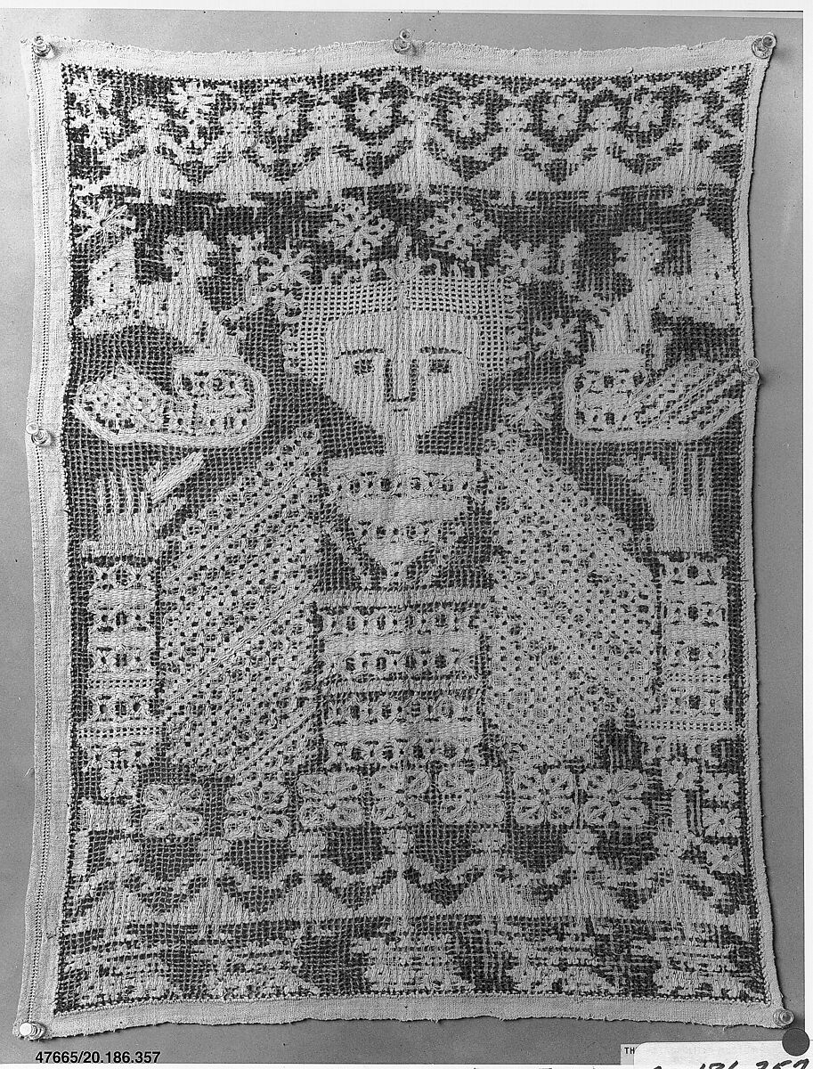 Panel, Drawnwork, Italian, Sicily