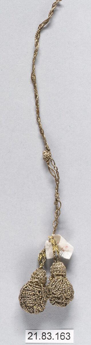 Pair of tassels, Metal thread, Italian