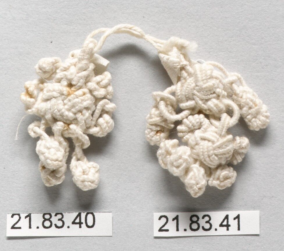 Pair of tassels, Linen, Italian 