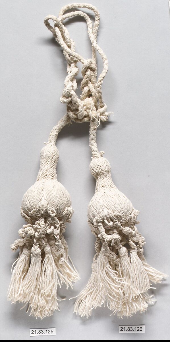 Pair of tassels, Linen, Italian 