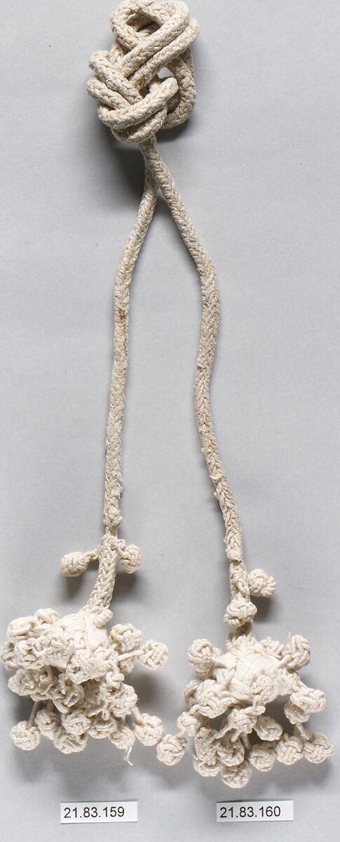 Pair of tassels, Linen, Italian 