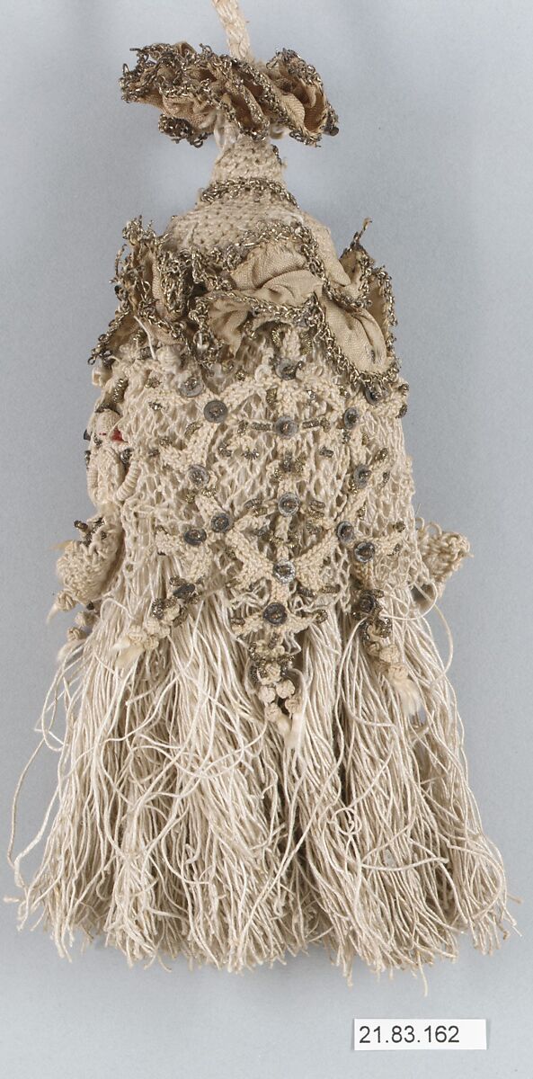 Pair of tassels, Linen and metal thread, Italian