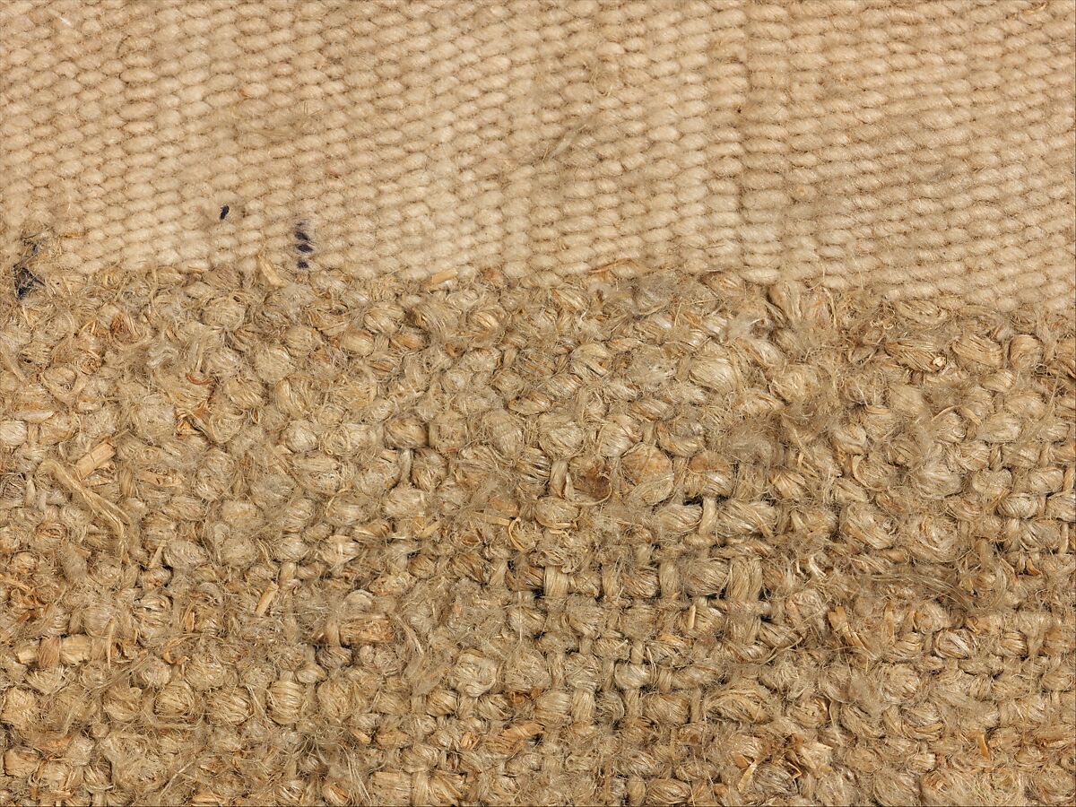 Towel “Prosop de Culme”, Plain weave and tapestry weave; warp: undyed hemp, Z spun, 5–6 per cm; weft: undyed hemp, Z spun, 4–5/cm; dyed cotton, Z Spun, 20 per cm, Romanian
