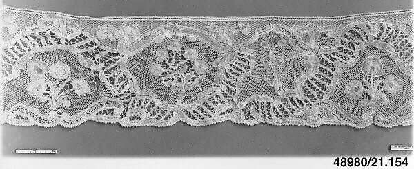 Flounce, Bobbin lace, point d'Angleterre, Flemish, possibly Bruges 