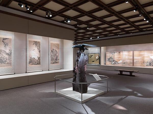 Eagle with Outstreched Wings, Attributed to Suzuki Chōkichi (Japanese, 1848–1919), Iron, pigment, shakudo, shibuichi, wood, Japanese